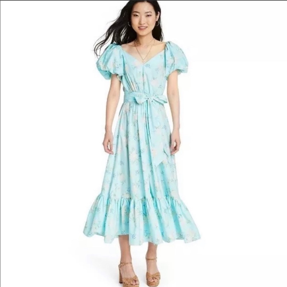 LoveShackFancy Estelle Floral Midi Ruffle Dress - Picture 3 of 9
